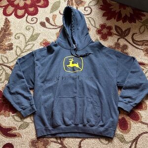 John Deere Dark Gray Hoodie with Yellow Logo